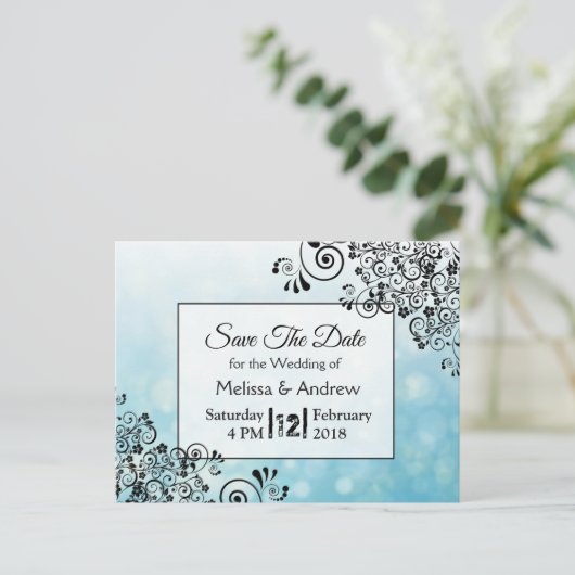 Blauwe en zwarte decoratieve structuur Sla de datu Briefkaart (Staand voorkant)