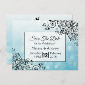 Blauwe en zwarte decoratieve structuur Sla de datu Briefkaart (Voorkant / Achterkant)