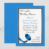 Blauwe en zwarte Football - Uitnodiging voor weduw (Voorkant / Achterkant)