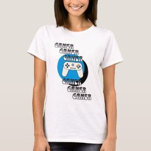 Blauwe en Zwarte Gamer   Videocontroller T-shirt