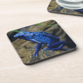 Blauwe en zwarte giftmakerij bier onderzetter (Linkerzijde)