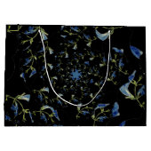 Blauwe en zwarte-grijze deelkunst groot cadeauzakje (Achterkant)