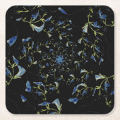 Blauwe en zwarte-grijze deelkunst kartonnen onderzetters (Voorkant)