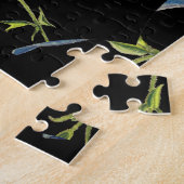 Blauwe en zwarte-grijze deelkunst legpuzzel (Zijkant)