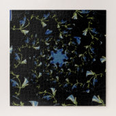 Blauwe en zwarte-grijze deelkunst legpuzzel (Horizontaal)