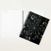 Blauwe en zwarte-grijze deelkunst planner (Display)