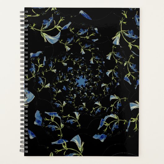 Blauwe en zwarte-grijze deelkunst planner (Voorkant)