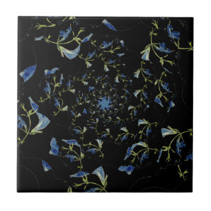 Blauwe en zwarte-grijze deelkunst tegeltje