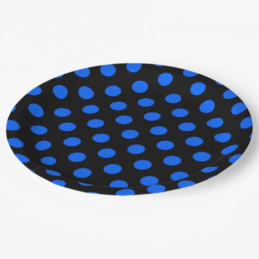 Blauwe en zwarte haarpunten papieren bordje (Gekanteld)