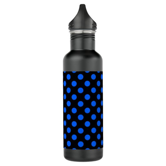 Blauwe en zwarte haarpunten waterfles  (Links)