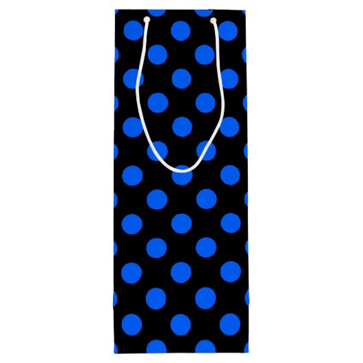 Blauwe en zwarte haarpunten wijn cadeautas (Achterkant)