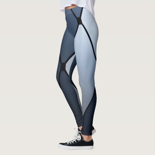 Blauwe en zwarte Harlequin Leggins Leggings (Links)