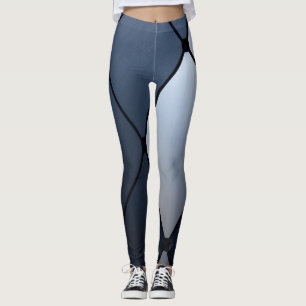 Blauwe en zwarte Harlequin Leggins Leggings