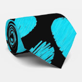 Blauwe en zwarte harten Stropdas (Opgerold)