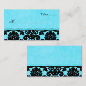 Blauwe en zwarte klepkaarten plaatskaartje (Voorkant / Achterkant)