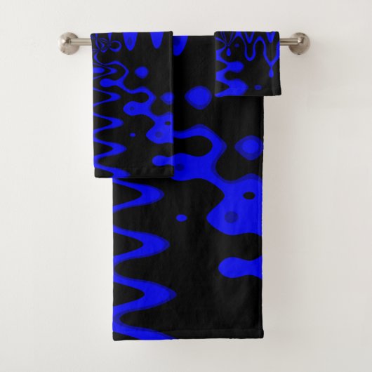 Blauwe en zwarte kunstkleerset van Psychedelic Bad Handdoek (Insitu)