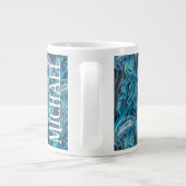 Blauwe en zwarte kwal grote koffiekop (Achterkant)