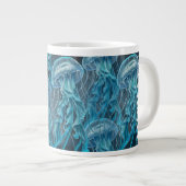Blauwe en zwarte kwal grote koffiekop (Voorkant rechts)