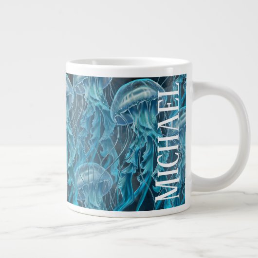 Blauwe en zwarte kwal grote koffiekop (Rechts)