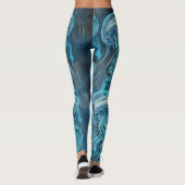 Blauwe en zwarte kwal leggings (Achterkant)