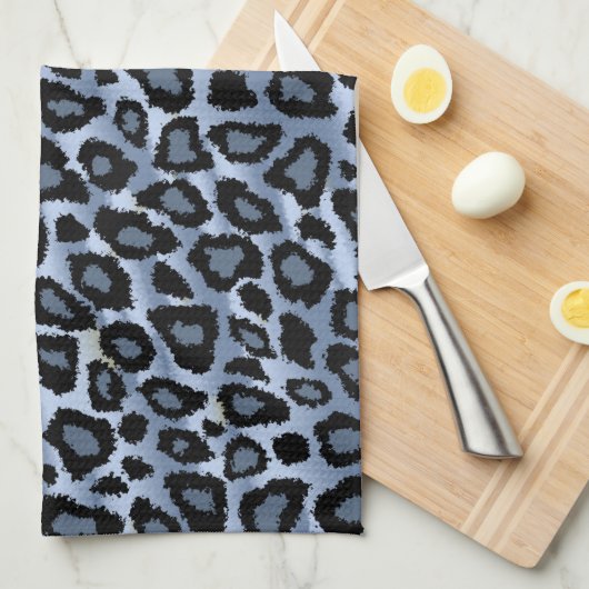 Blauwe en zwarte luipaard — Dierafdrukken Theedoek (Quarter Fold)