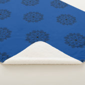 Blauwe en zwarte mandala Sherpa Blanket Sherpa Deken (3/4)