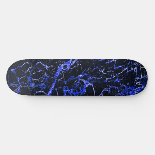 Blauwe en zwarte marmer, persoonlijk skateboard (Horizontaal)