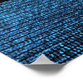 Blauwe en zwarte moderne Glam Sequins Party Banner Poster (Hoek)