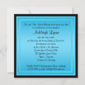 Blauwe en zwarte parels zoete zestien uitnodiging (Achterkant)