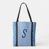 Blauwe en zwarte patronen met Monogram Canvas tas (Achterkant)