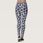 Blauwe en Zwarte Paw Print Leggings (Achterkant)