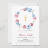 Blauwe en zwarte roze handboontje kaart (Voorkant)