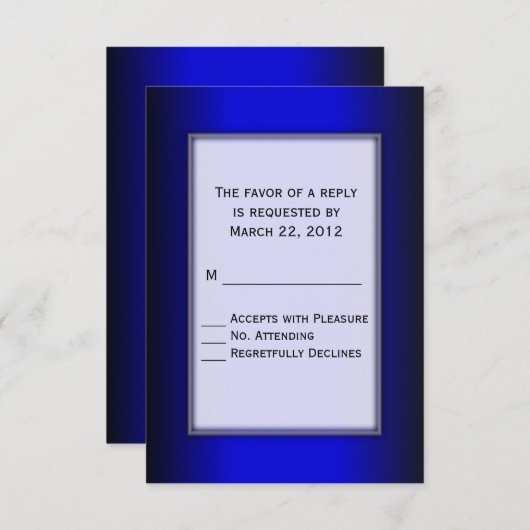 Blauwe en zwarte RSVP (Voorkant / Achterkant)