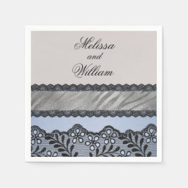 Blauwe en zwarte schoonheid servetten