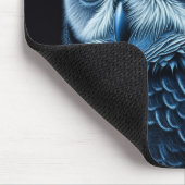 Blauwe en Zwarte Serieuze Uil Muismat (Hoek)