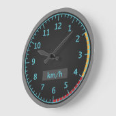 Blauwe en zwarte snelheidsmeter grote klok (Hoek)