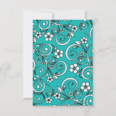 Blauwe en zwarte Spaanse Quinceañera RSVP-kaart Kaart (Achterkant)