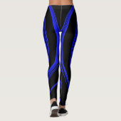 Blauwe en zwarte spiraal leggings (Achterkant)