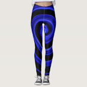 Blauwe en zwarte spiraal leggings (Voorkant)