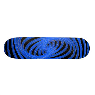 Blauwe en zwarte spiraalgrafische kaart: Skateboar Skateboard