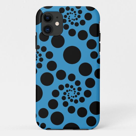 Blauwe en zwarte spiraalvormige Stippen - Personee Case-Mate iPhone Case (Achterkant)