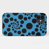 Blauwe en zwarte spiraalvormige Stippen - Personee Case-Mate iPhone Case (Achterkant (horizontaal))