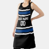 Blauwe en zwarte sport Jersey Schort (Insitu)