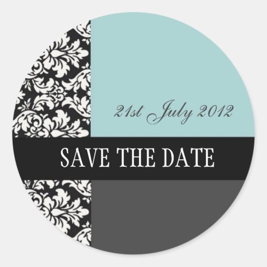 Blauwe en zwarte Stickers voor het huwelijk (Voorkant)