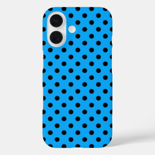 Blauwe en zwarte stippen iPhone 16 hoesje