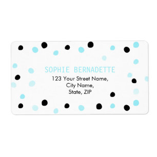 Blauwe en zwarte Stippen Etiket