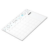 Blauwe en zwarte Stippen Maandelijkse Planner Notitieblok (Schuin)