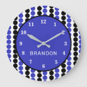 Blauwe en zwarte stippen met naam grote klok (Voorkant)