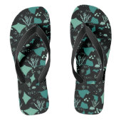 Blauwe en zwarte stralen en koraalrif afdrukken teenslippers (Voetbed)