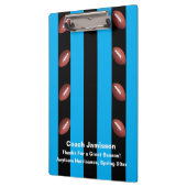 Blauwe en zwarte streep, Football coach, naam Klembord (Links)
